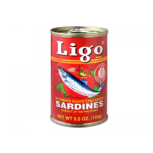 Ligo 沙丁鱼辣番茄酱汁罐头 155g（红色）