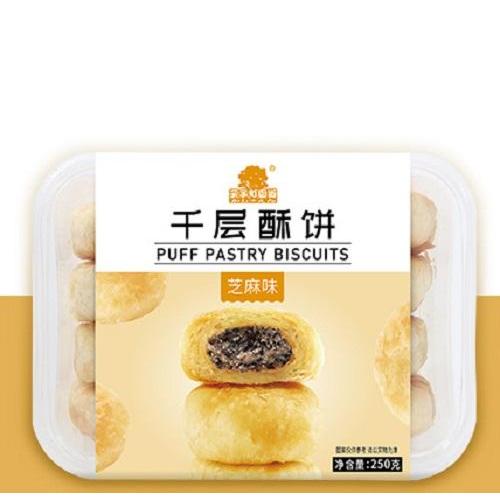 菓子町园道-千层酥饼 芝麻味250g  17/10.2024