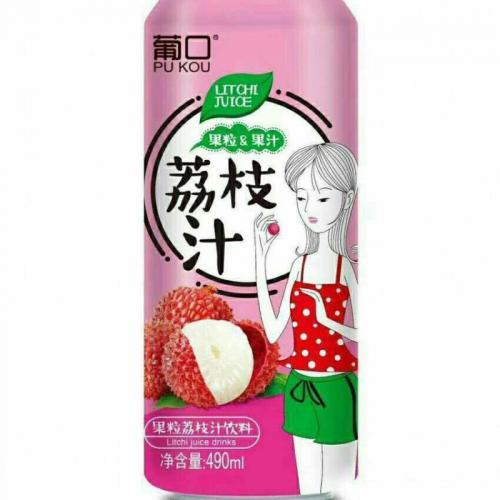 葡口果粒荔枝汁 490ML